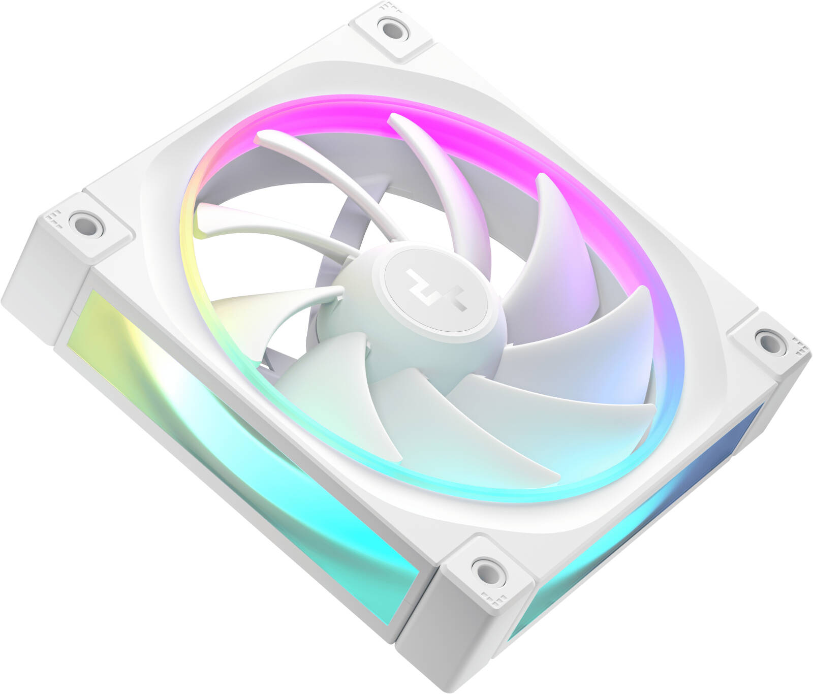 DeepCool FL12 120mm Case Fans, 2150 RPM Fan Speed, 55 CFM Fan Airflow, Fluid Dynamic Bearing Type, 4-Pin PWM Fan Connector, Addressable RGB LED, Pack of 3, White | R-FL12-WHAPN3-G thumbnail 5