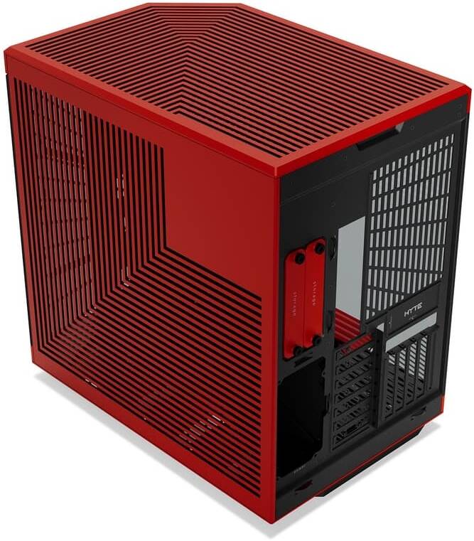 HYTE Y70 Touch Infinite Dual Chamber Mid-Tower ATX Computer Case, 14.5" 688 x 2560 (2.5K) Touch Display, Up to 10 Fans & 360mm Radiator Support, Red-Black | CS-HYTE-Y70TI-RB thumbnail 5