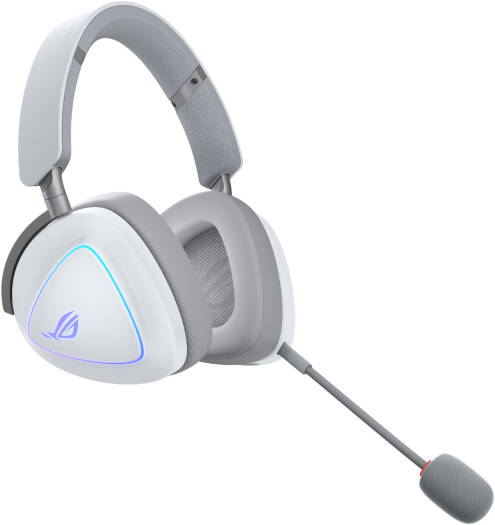 ASUS ROG Delta II Gaming Headphones, 50mm Titanium-Plated Diaphragm Drivers, 10mm Boom Microphone, Active Noise Cancellation, Tri-Mode Connectivity, 1800 mAh Battery Capacity, White | 90YH03W0-BHUA10 thumbnail 4