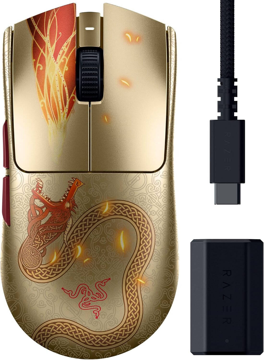 Razer Viper V3 Pro Counter Strike 2 Edition Computer Mouse, 54g Lightweight Design, 35K Gen 2 DPI Optical Sensor, Up To 95H Battery Life, Optical Mouse Switches Gen 3, Gold | RZ01-05120800-R3M1 thumbnail 2