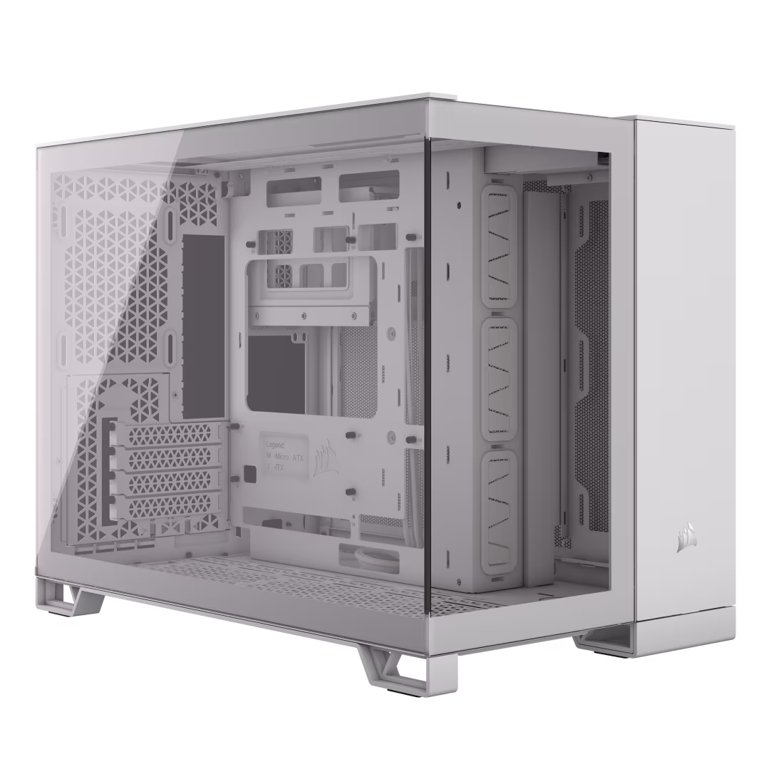 Corsair 2500X mATX Mid-Tower PC Case, Upto 360mm Radiator & 9 x Fans Support, Dual Chamber Design, Modern I/O Panel, 1 x USB-C 3.2 Gen 1, 2 x USB 3.2 Gen 1 Ports, Audio Jack, White | CC-9011266-WW thumbnail 9