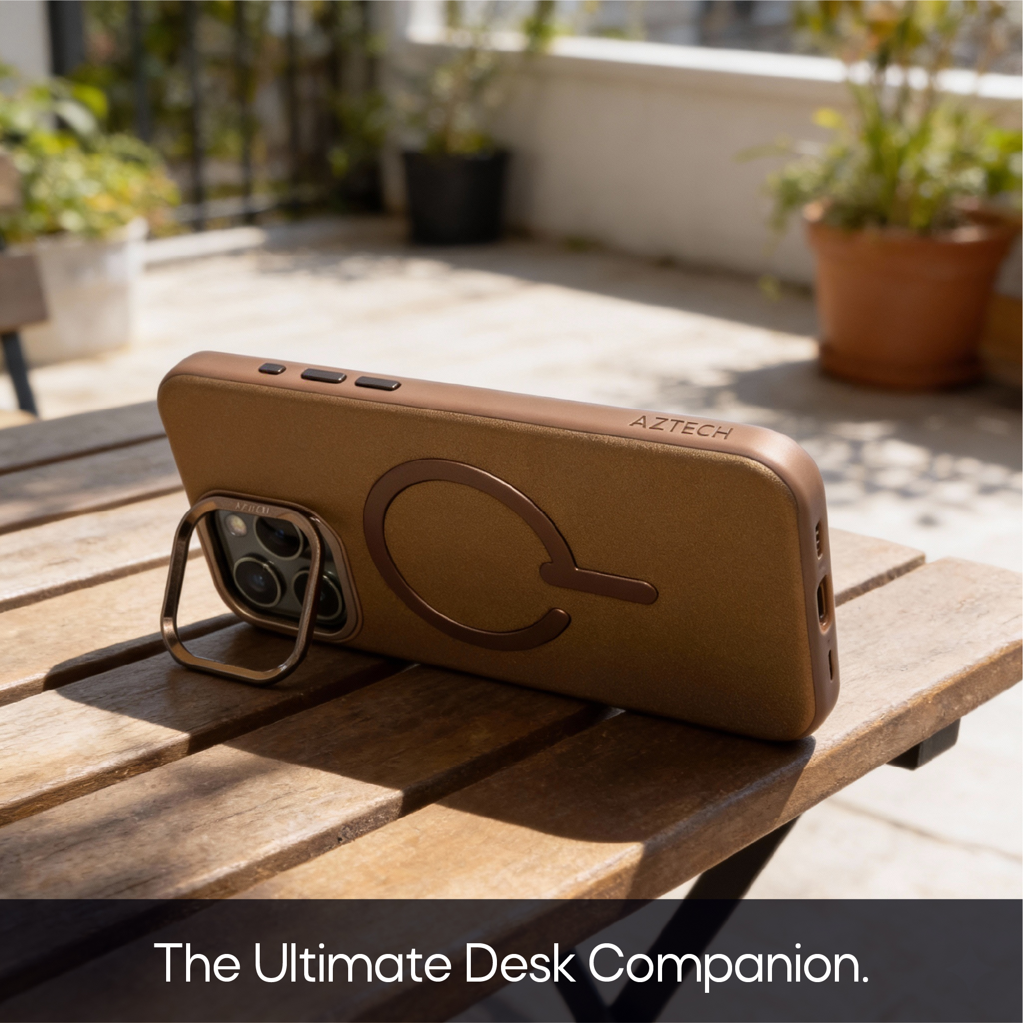 AZTECH Premium Leather Case 14 Pro Desert Titanium thumbnail 6