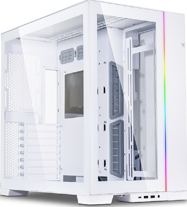 Lian Li O11 Dynamic Evo E-ATX Computer Case, Tempered Glass, 220mm PSU Support, Movable IO Module, 120/140mm Fan, Radiator Support Up to 360mm, White | G99.O11DEW.00 - Image 1