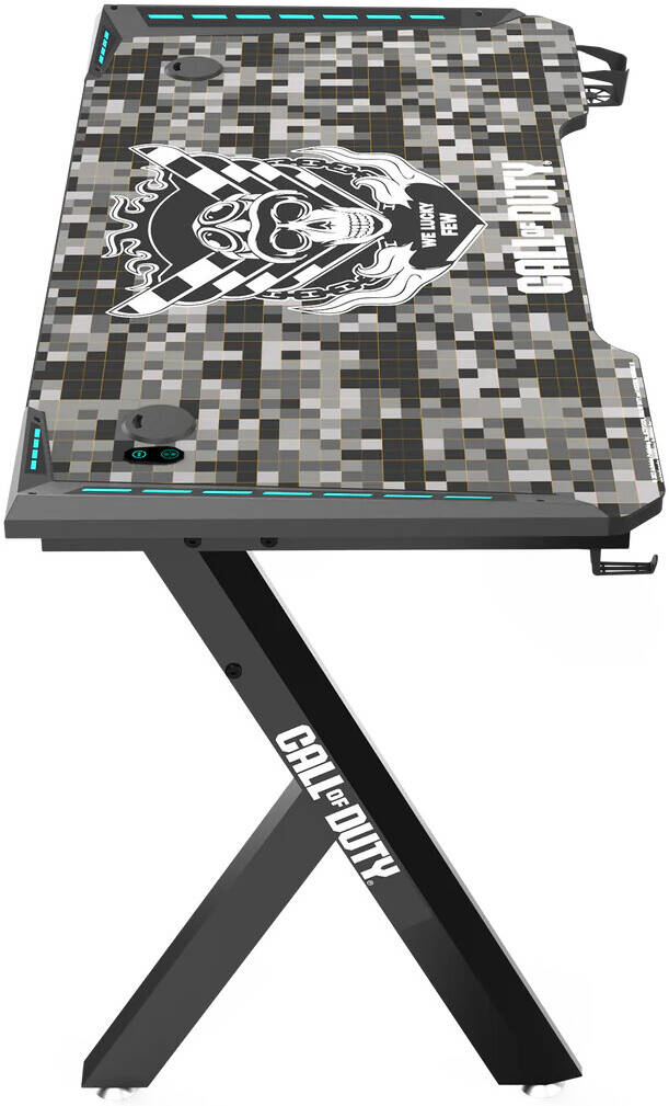 GAMEON Call Of Duty Hawksbill Series RGB Flowing Light Gaming Desk, (Size 1200-600-720mm) With (800*300*3mm - Mouse Pad), Headphone Hook & Cup Holder, Up to 120 Kgs Load, Black/Grey | COD-HAWKSBILL-02 thumbnail 3