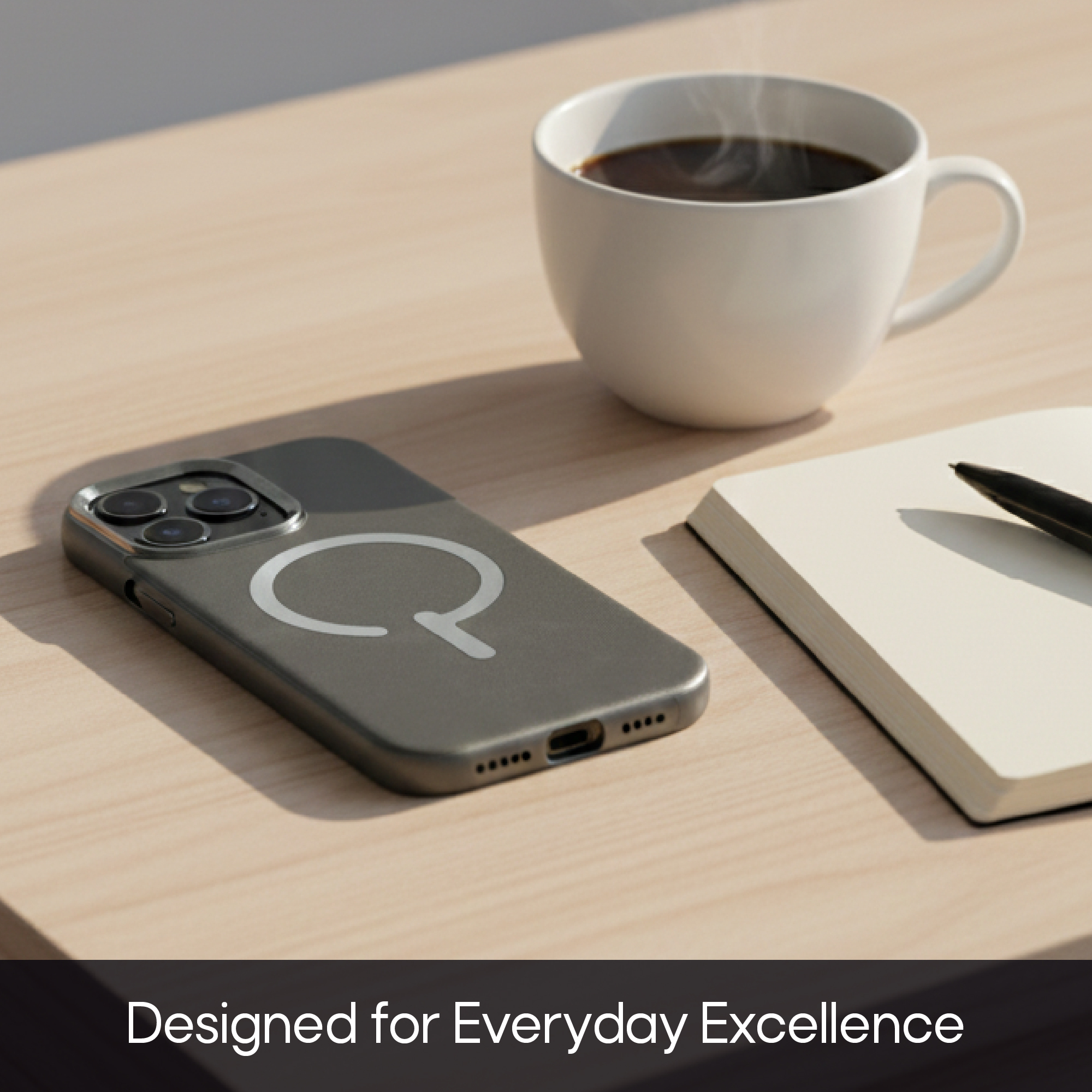 AZTECH Premium Leather Case 16 Pro Max Gray Titanium thumbnail 3