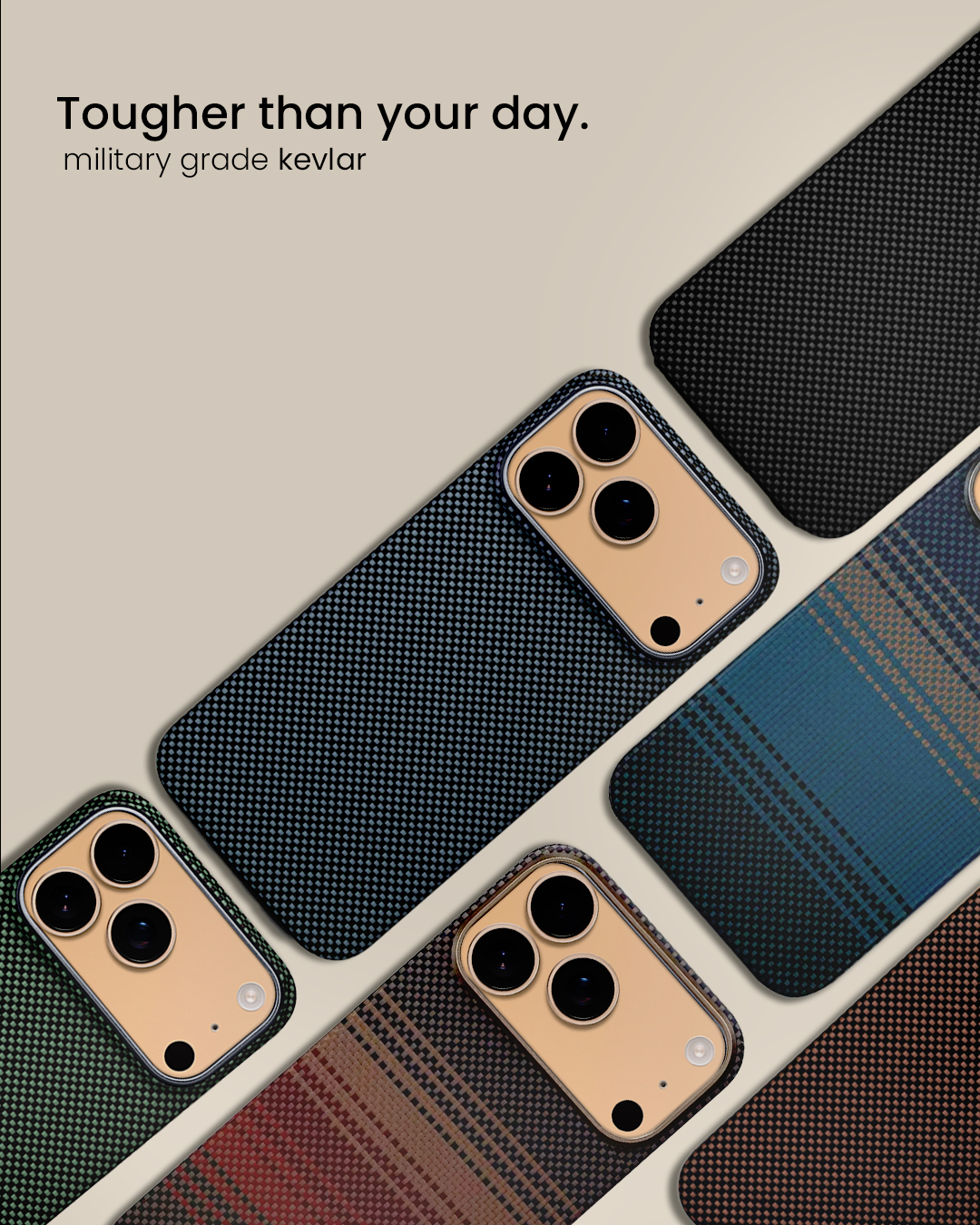 AZTECH Premium Kevlar Case IP 17 Pro Desert Titanium thumbnail 2