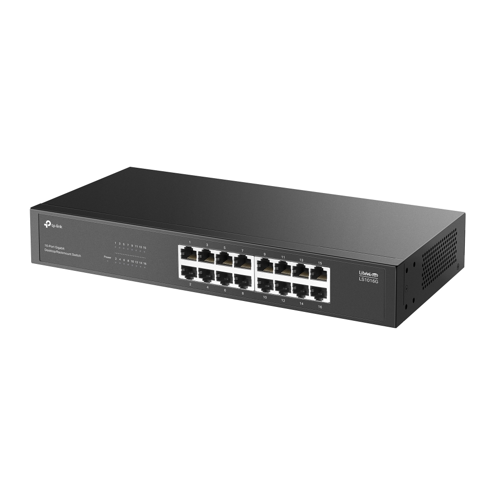 TP-Link 16-Port Gigabit Desktop/Rackmount Switch, Fanless Silent Operation, 32Gbps Switching Capacity, Energy-Efficient Technology, Plug & Play for Home & Office Networks | LS1016G thumbnail 3