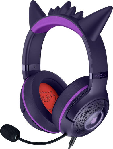 Razer Kraken Kitty V2 Gaming Headphone, 40mm TriForce Driver, HyperClear Cardioid Mic, Unidirectional, Chroma RGB Lighting, USB Type-A Connection, Gengar Pokemon Edition | RZ04-04730300-R3M1 thumbnail 3