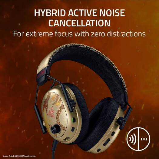 Razer BlackShark V3 Pro Gaming Headset, HyperSpeed Wireless Gen 2, Hybrid ANC, Detachable Razer HyperClear Full Band 12mm Mic, Unidirectional, PC, Counter-Strike 2 Edition | RZ04-05400800-R3M1 thumbnail 7