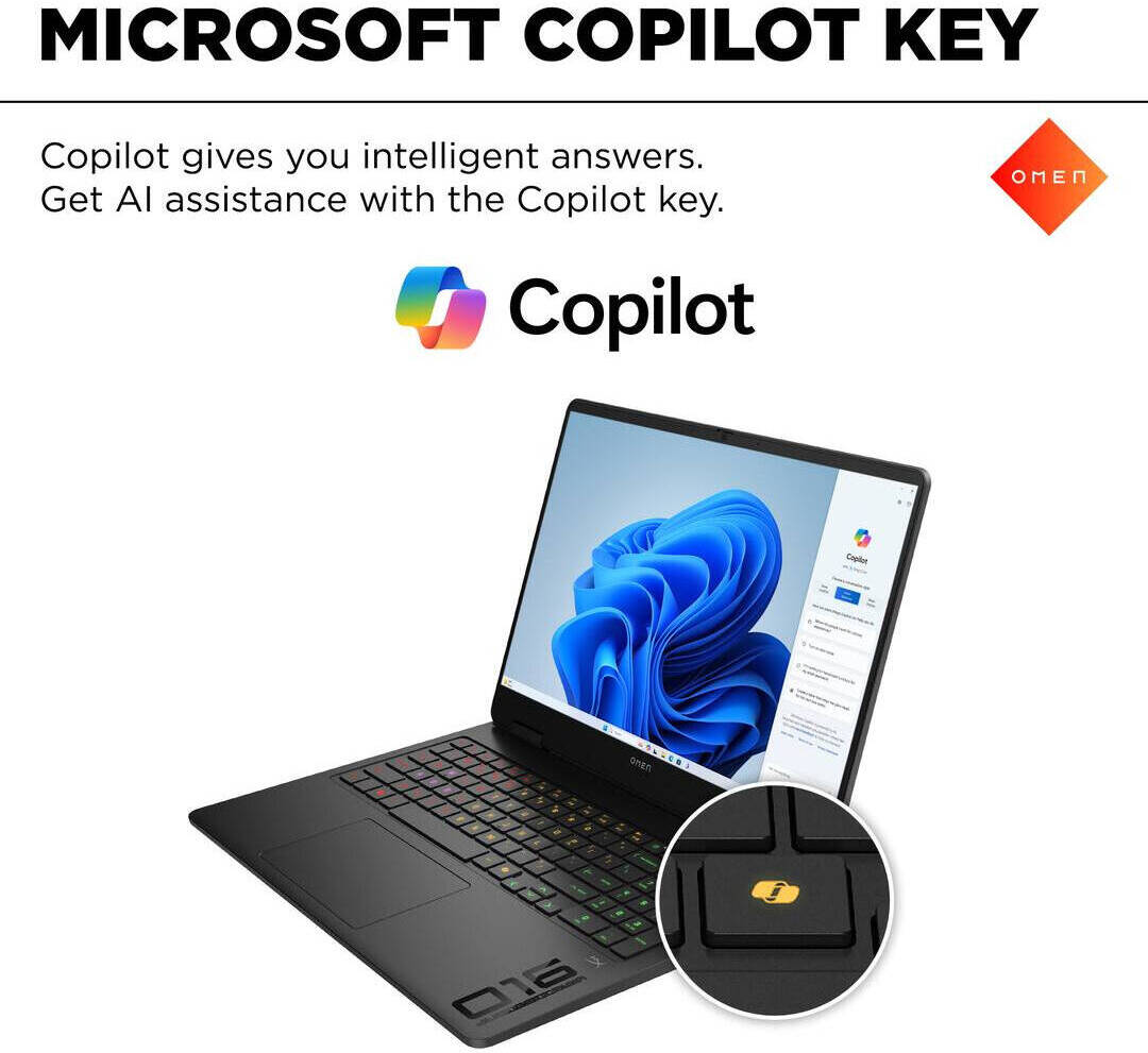 HP OMEN Gaming Laptop, 16" 2K 144Hz FHD IPS Display, Intel Core Ultra 7 255H, 32GB RAM, 2TB SSD, GeForce RTX 5060 8GB GPU, English Keyboard, Windows 11 Home, Shadow Black | BZ4A3UA-32GB thumbnail 4