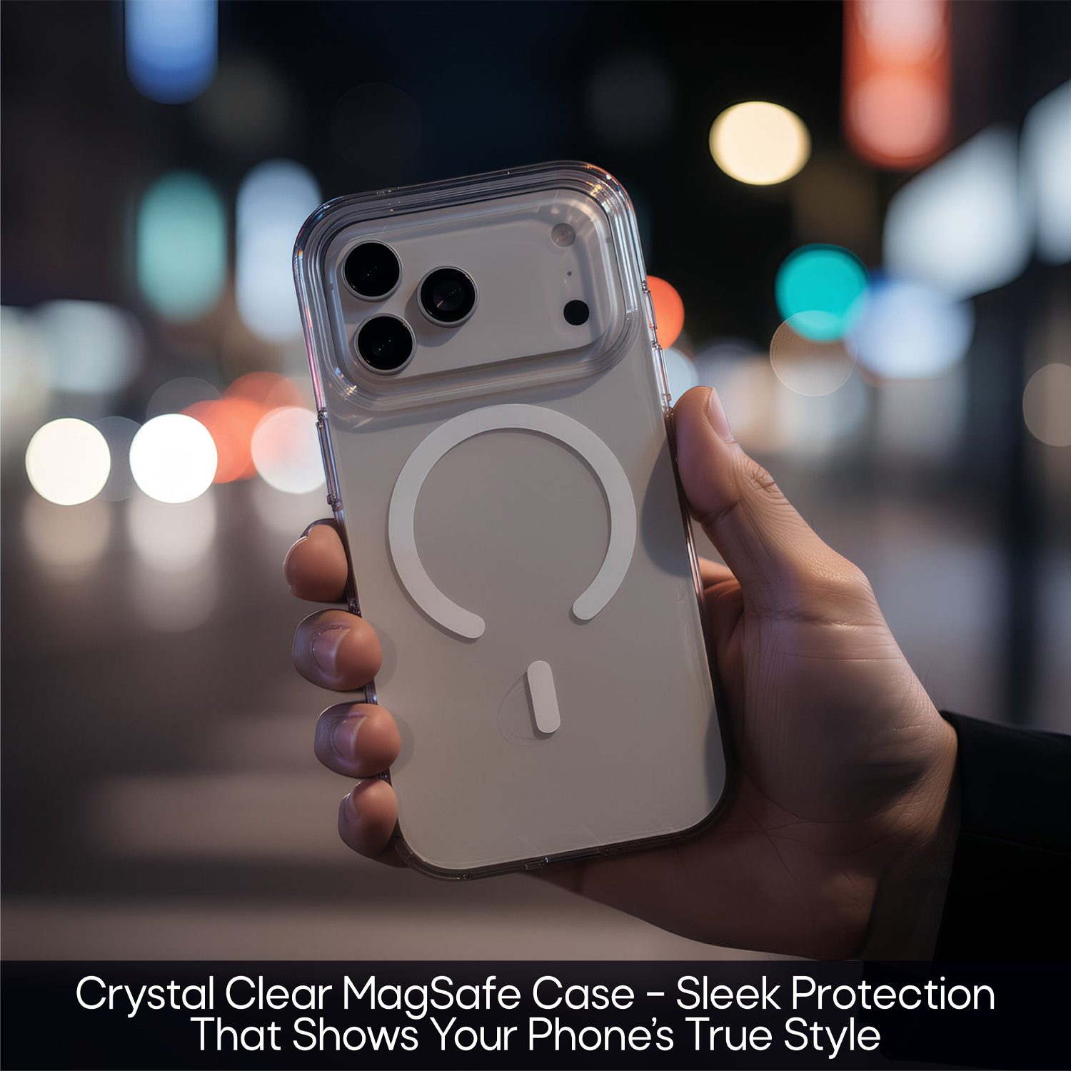 AZTECH Clear Fiber MagSafe Case for iPhone 17 Pro Max | Slim Transparent Protective Cover with Strong Magnetic Lock, Shockproof TPU, Scratch Resistant Back, Camera Protection – Orange thumbnail 8