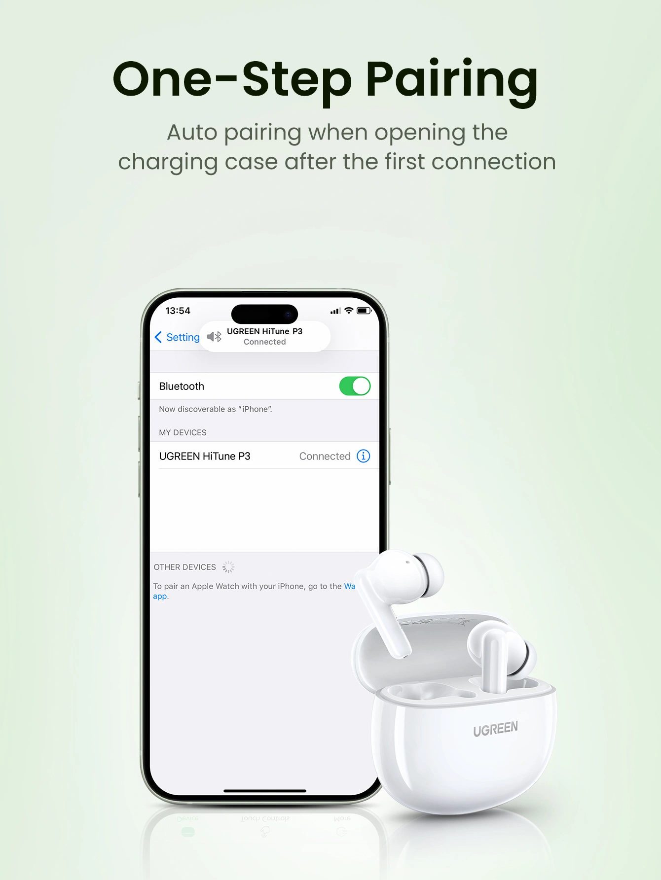 UGREEN HITUNE P3 TRUE WIRELESS EARBUDS WHITE thumbnail 3