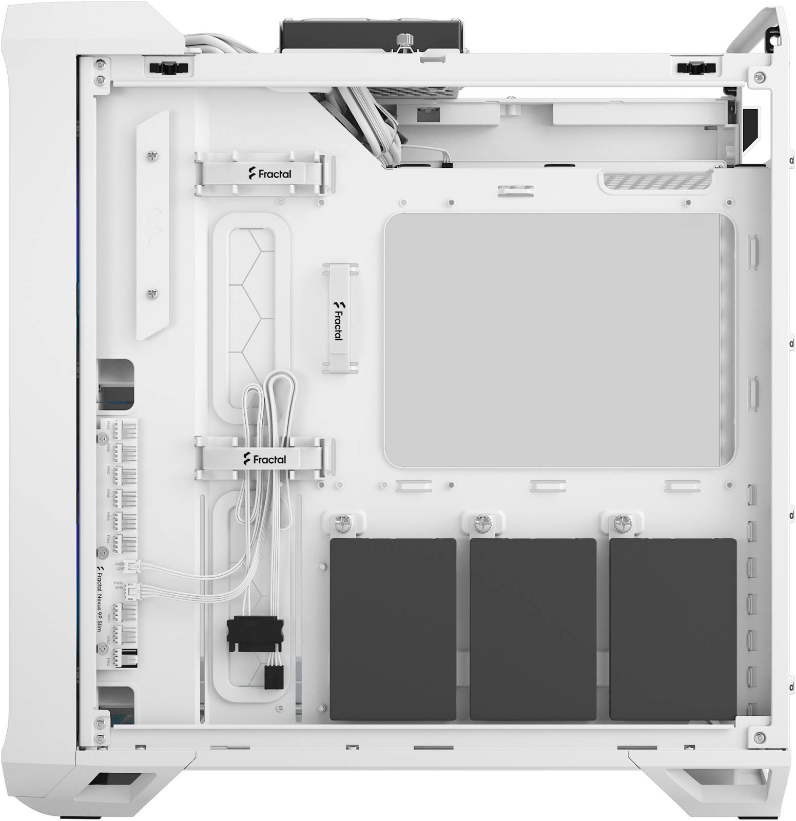 Fractal Design Torrent Mid-Tower Case with Clear Tempered Glass Side Panel and RGB Fans, Up to 360mm Radiator & 6x120mm Fans Support, 3x 2.5" Drive, USB 3.1 C/USB 3.0, White | FD-C-TOR1A-07 thumbnail 11