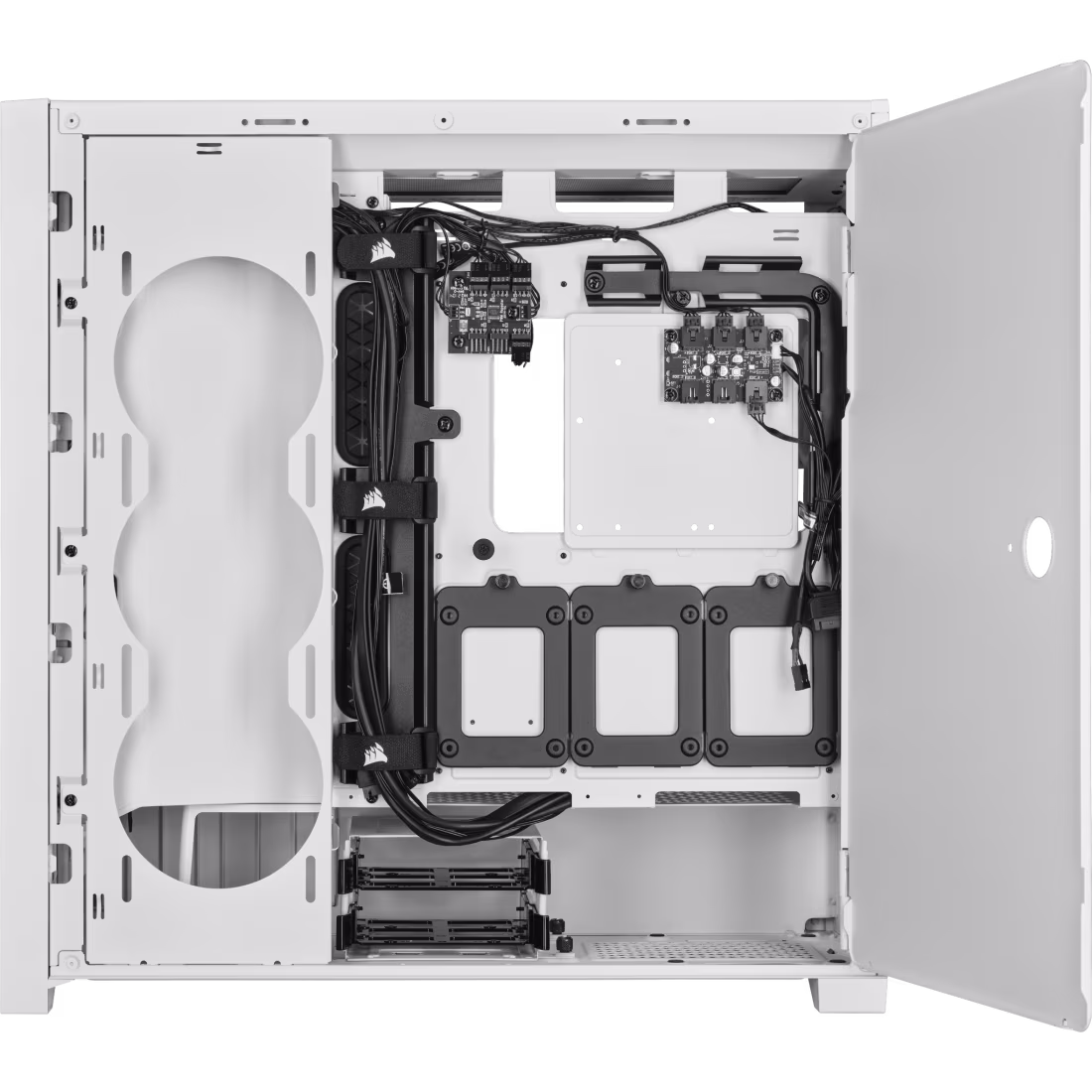 Corsair iCUE 5000X RGB QL Edition Mid Tower Case, Tempered Glass, 4 QL120 RGB Fans, Up To 360mm Radiator Support, Lighting Node Core, 136 Total RGB LEDs, White | CC-9011233-WW thumbnail 11