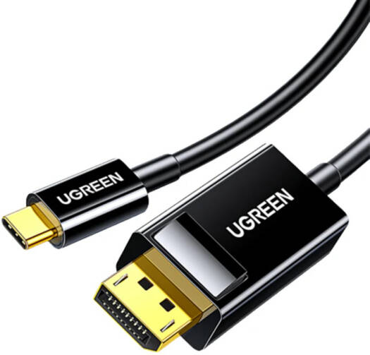 UGREEN MM139 USB-C Male To Display Port Male, 4K@30Hz, Audio/Video Cable For PC, Laptops And TV Monitor Display, 1.5M, Gold Plated Connectors, Plug And Play, Black | 50994 thumbnail 2
