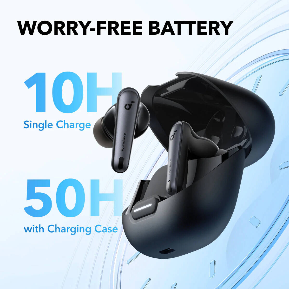 Soundcore by Anker Liberty 4 NC True-Wireless Noise Cancelling Earbuds, 98.5% Noise Reduction to Ears and Environment, Hi-Res Sound, 50H Battery, Wireless Charging, Bluetooth 5.3, black | A3947 thumbnail 6