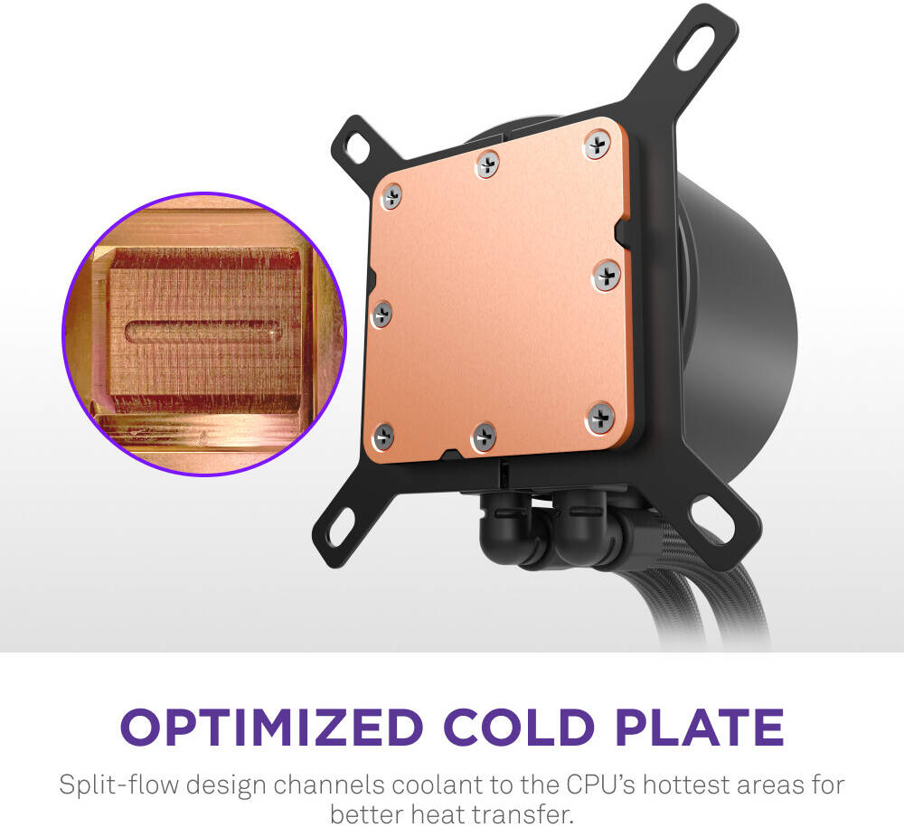 NZXT Kraken Plus 360 RGB Liquid CPU Cooler, 1.54" Transmissive TFT, 262K Color Panel, 360mm Radiator, F360 Fans, 2400 RPM Fan Speed, 75.05 CFM Fan Airflow, Black | RL-KR360-B2 thumbnail 2