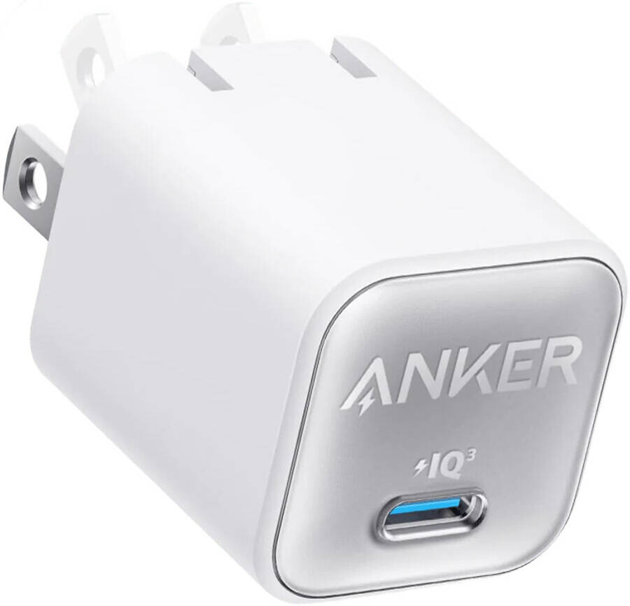 Anker Nano A2147 Charger, Up to 30W of Power Output, ActiveShield 2.0 Temperature Monitoring, Folding Plug, 1 x USB-C Port, Aurora White | A2147K21 - Image 1