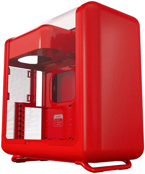 HYTE X50 Modern Performance ATX Mid-Tower PC Gaming Case, Full-Coverage Micro-Mesh, Up to 10 Fans x 120mm, 1x 3.5" HDD and 2x 2.5" SSD, Wild Cherry | CS-HYTE-X50G-RR