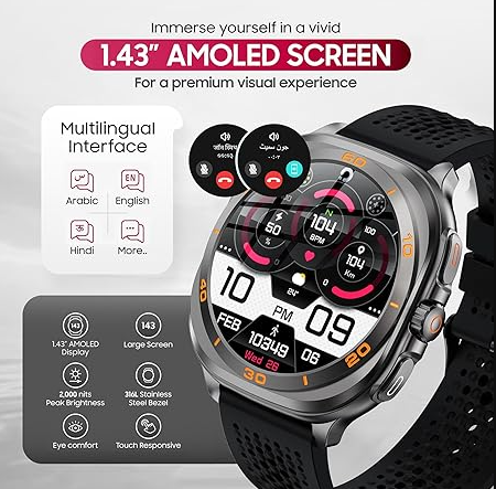 SWISS MILITARY DOM7 SMARTWATCH WITH GUN FRAME BLACK SILICONE STRAP thumbnail 3