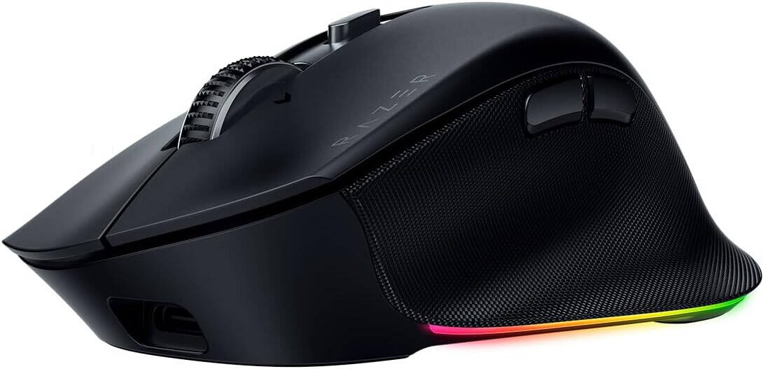 Razer Pro Click V2 Right-Handed Ergonomic RGB Mouse, HyperSpeed Wireless (2.4 GHz), Bluetooth, Up to 3 Hosts, USB-C Wired, 3.5 Months Battery Life, 9 Programmable Buttons, Black | RZ01-03900100-R3M1 thumbnail 3