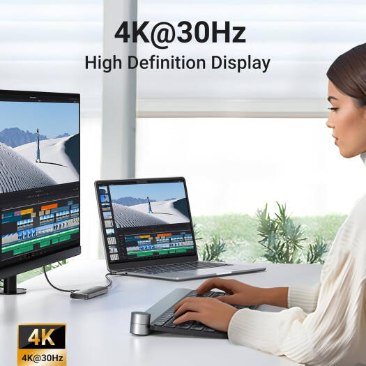 UGREEN CM511 6 in 1 USB Type-C Multifunction Hub, USB 3.2 Gen 1, Up to 5Gb/s Data Transfer, 4K 30Hz High Definition Resolution, 104MB/s Fast Transmission, Gray | 20956 thumbnail 5