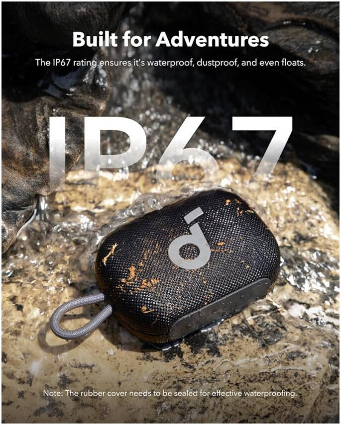 Anker Soundcore Select 4 Go Portable Bluetooth Speaker, 5W Vibrant Sound, Customizable 9-Band EQ, True Wireless Stereo, IP67 Full Protection & Floating, Up To 20 Hour Playtime, Black | A31X1111 thumbnail 4