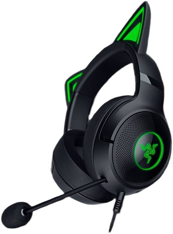 Razer Kraken Kitty V2 RGB Wired Gaming Headset, Chroma Kitty Ears, Stream Reactive Lighting, HyperClear Cardioid Mic, 7.1 Surround Sound, TriForce 40mm Drivers, Black | RZ04-04730100-R3M1 thumbnail 2