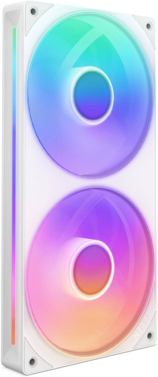 NZXT F240 RGB CORE 240mm RGB LED Single-Frame RGB Fan Unit, 120mm FDB Fans, Up to 2400 rpm Fan Speed, 75.12 CFM Airflow, White | RF-U24HF-W1 thumbnail 9