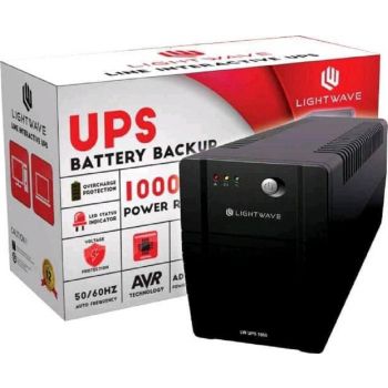 Lightwave 1000VA Line Interactive UPS, Green Power Function For Energy Saving, Provides Overload Protection, 220Vac Input Voltage, Light Weight, 3P | LW UPS 1000 - Image 1