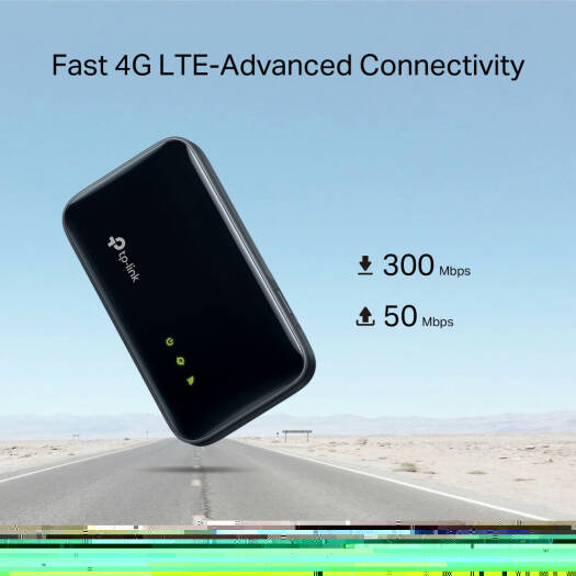 TP-Link M7400 300 Mbps LTE-Advanced Mobile Wi-Fi, Up to 300Mbps Download, 50Mbps Upload Speeds, Up to 32 Devices Support, Up to 8 Working Hours, 2100mAh Battery, Black | M7400 thumbnail 2