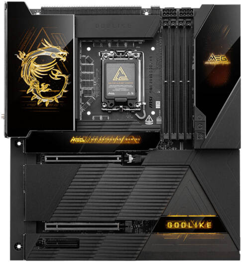 MSI MEG Z890 GODLIKE LGA 1851 E-ATX Motherboard, Intel Z890 Chipset, 4x DDR5 UDIMM Slots, Up to 256GB Max Memory, 2x PCI-E x16, 8x M.2 Slots, Wi-Fi & BT Connectivity | 911-7E21-002 thumbnail 4