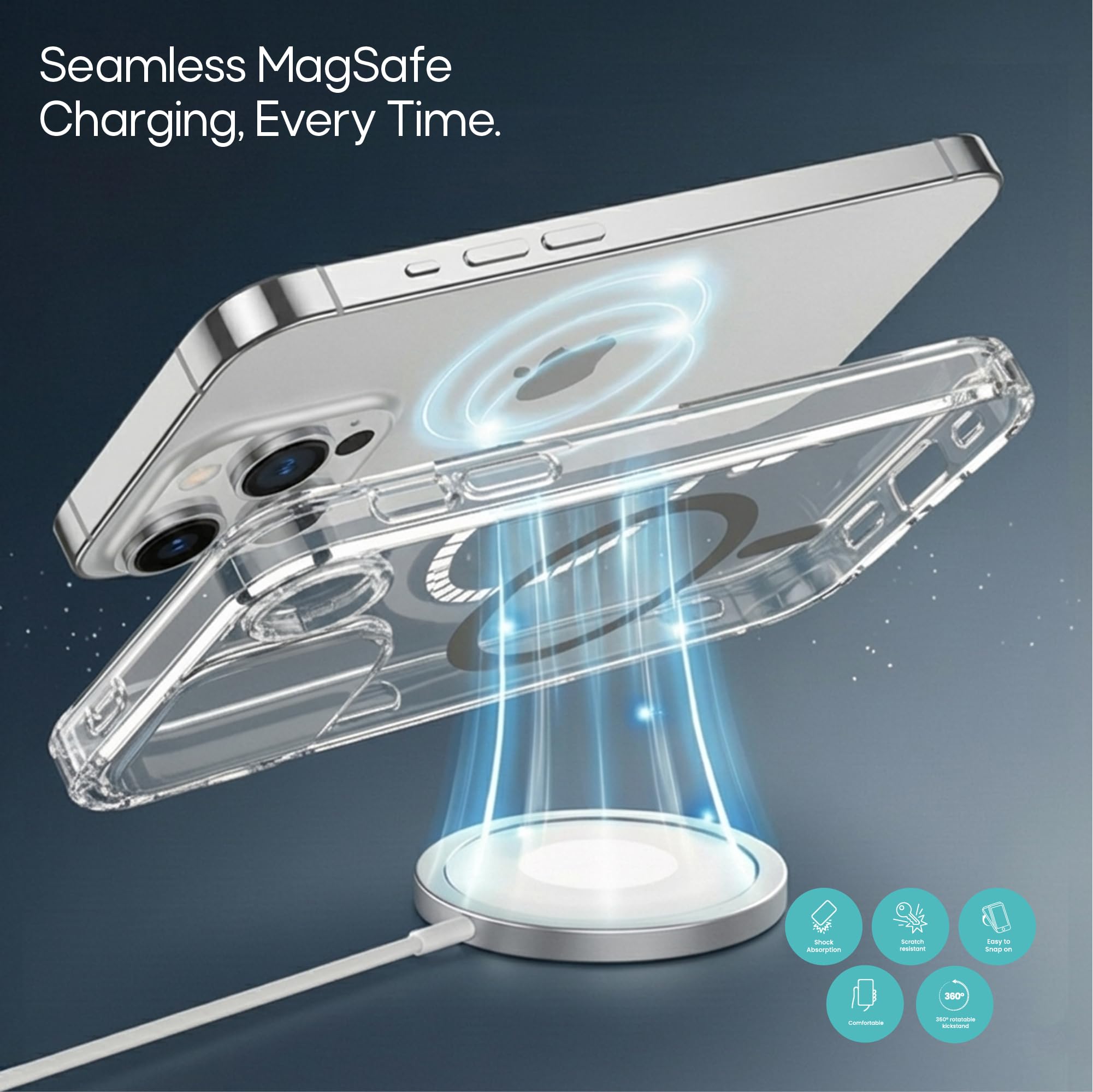 AZTECH iPhone 14 Pro Case with MagSafe, [Strong Magnet] [Non-Yellowing] [Military Grade Protection] Magnetic Clear Slim Thin Bumper Phone Cover for Apple 14pro (Clear-Mag Safe) thumbnail 6