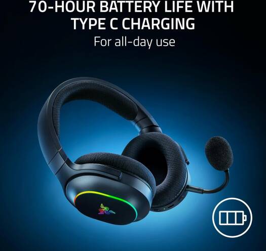 Razer Barracuda X Chroma Gaming Headphones, 40mm Razer TriForce, Detachable Razer HyperClear Cardioid Mic, 7.1 Surround Sound, 6-Zone Earcup Lighting, Black | RZ04-05220100-R3M1 thumbnail 3