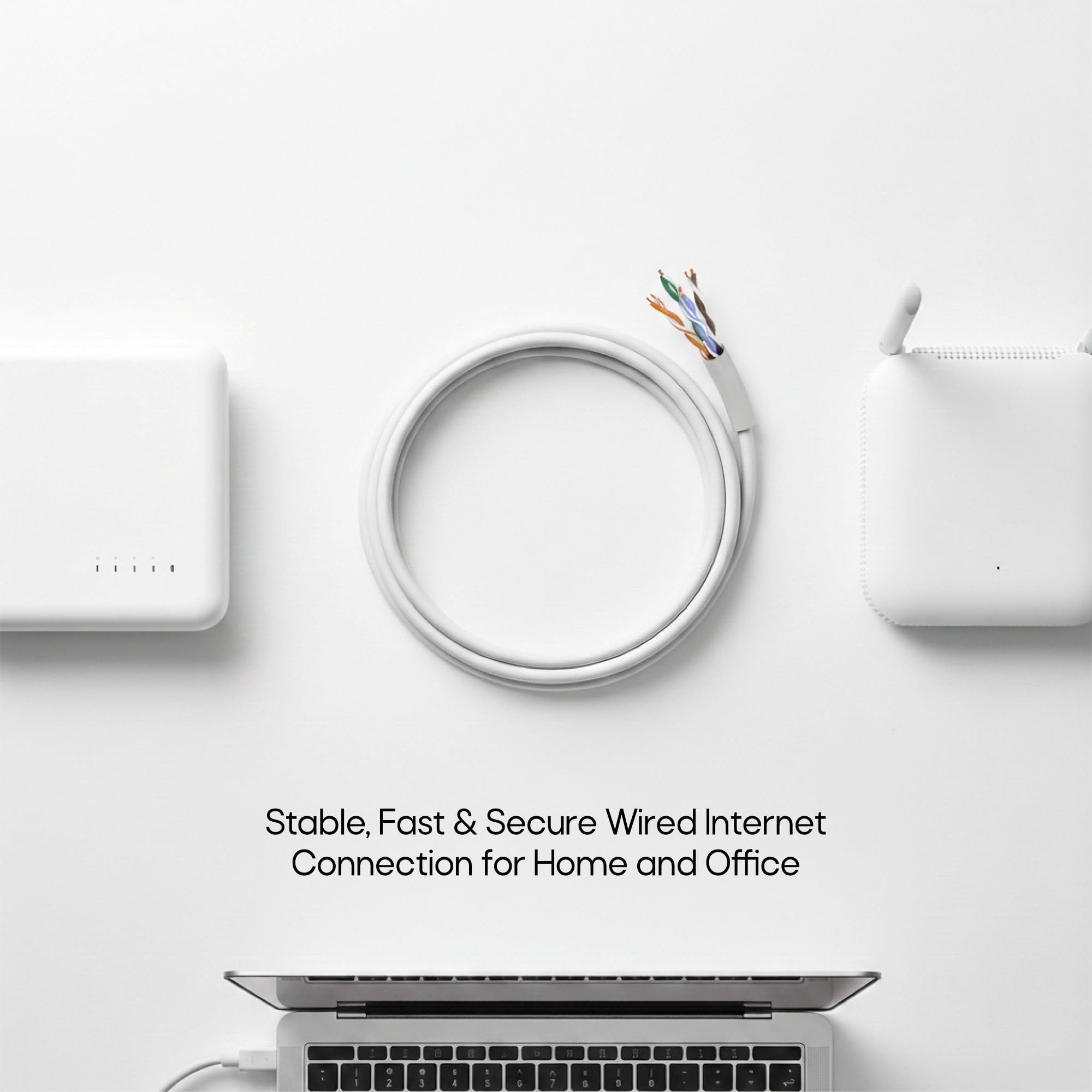 AZTECH Cat6 Ethernet Cable 23AWG CCA LAN Cable 305m White Network Cable Roll for Router Switch thumbnail 4