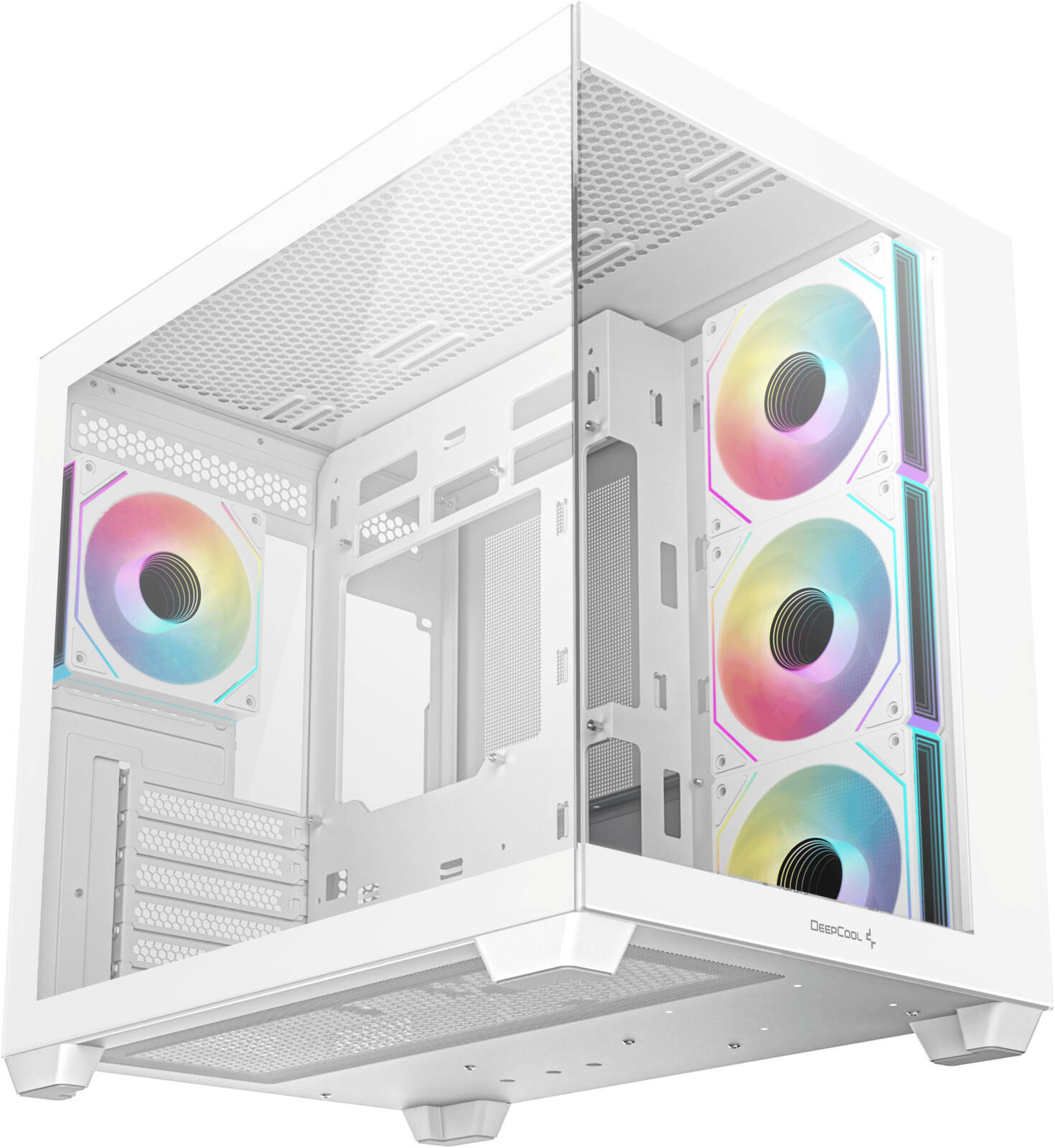 DeepCool CG530 4F ATX Computer Case, 4x 120mm Pre-Installed aRGB Fans, Up to 360mm Radiator & Up to 10x Max Fan Support, ABS + SPCC + Tempered Glass materials, White | R-CG530-WHADA4-G-1 thumbnail 3