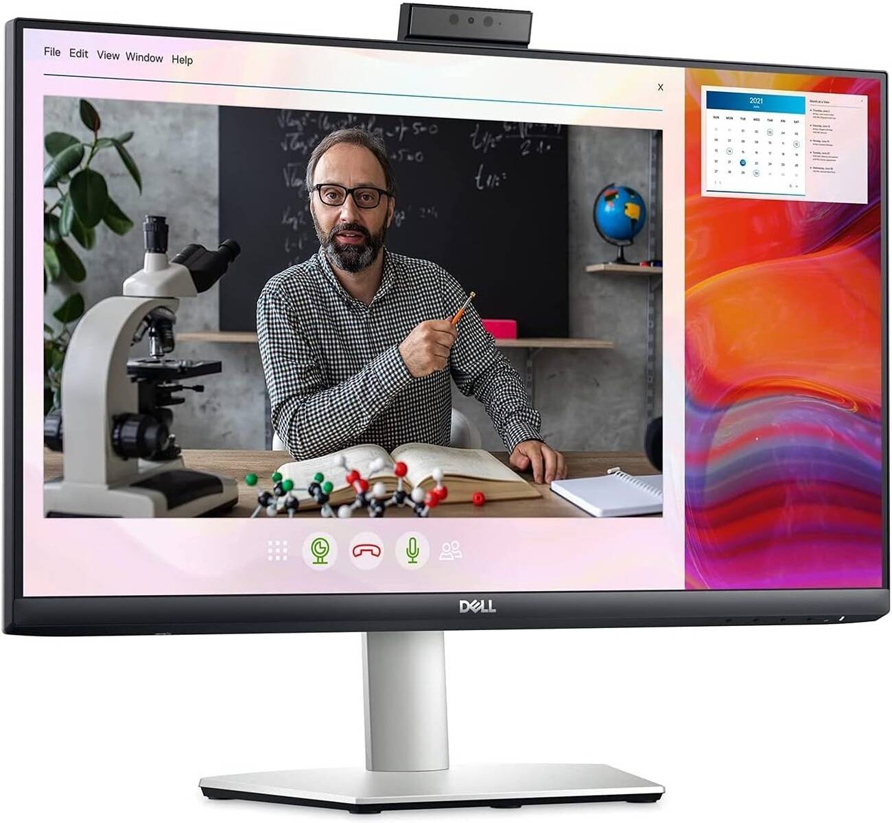 Dell S2422HZ 24 Video Conferencing Monitor, 23.8" FHD IPS Display, 75Hz Refresh Rate, 4ms (GtG) Response Time, AMD FreeSync Technology, Built-In Webcam, Microphone & Speakers, Black | 210-BBSJ thumbnail 2