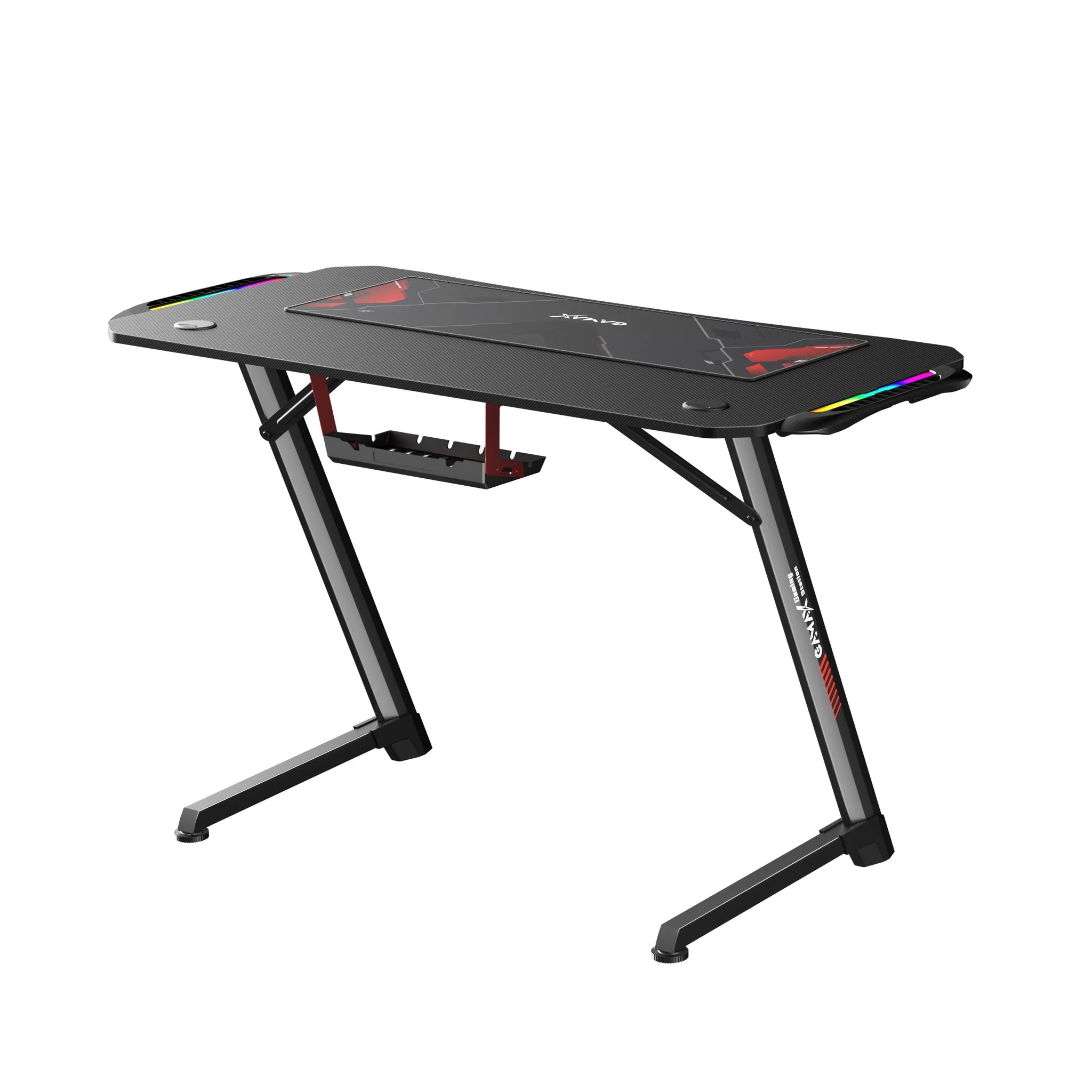 GAMAX TD-03 CARBON FIBER GAMING TABLE 100*60*75CM WITH RGB LIGHT & MOUSEPAD - Image 1