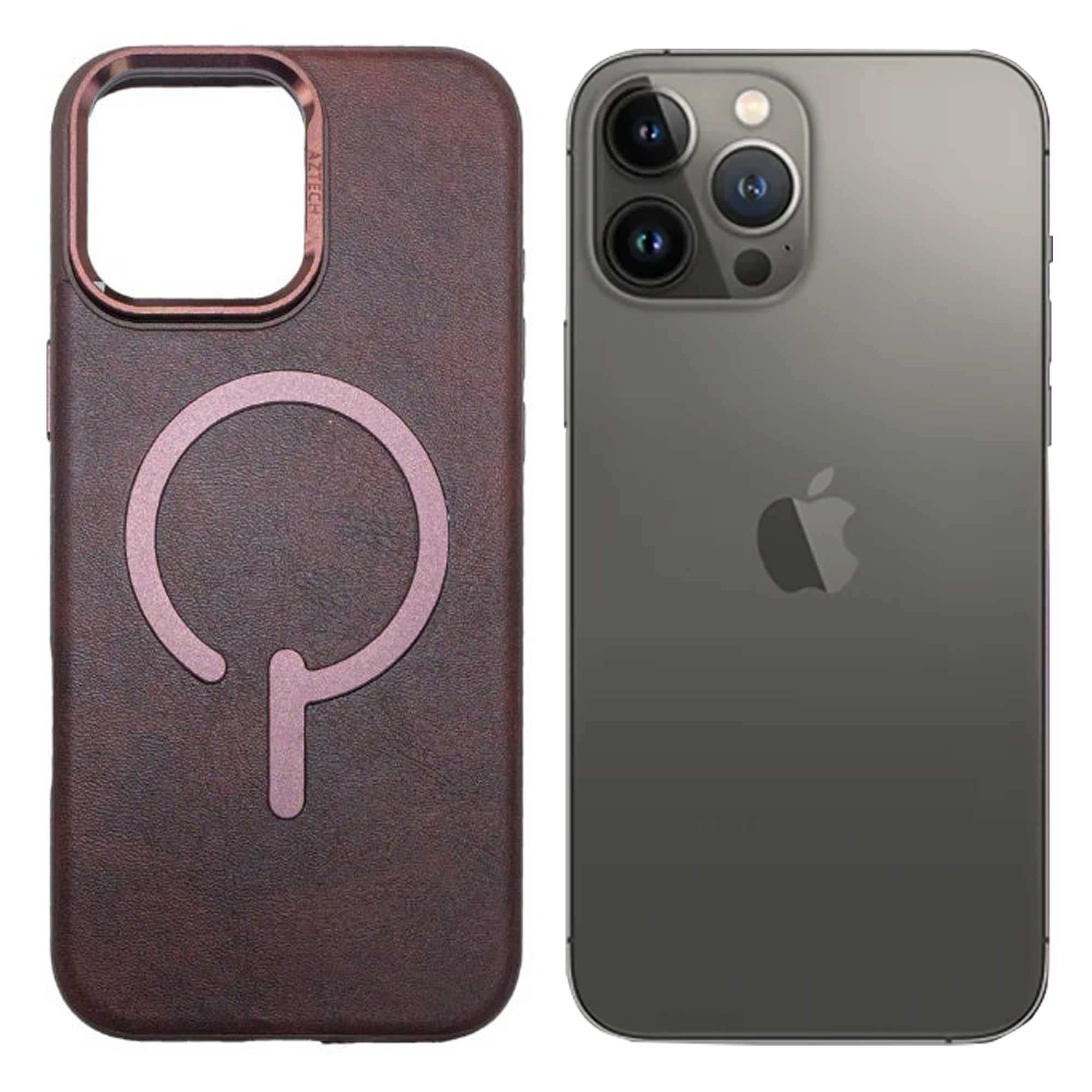 AZTECH Premium Leather Case 14 Pro Dark Brown - Image 1