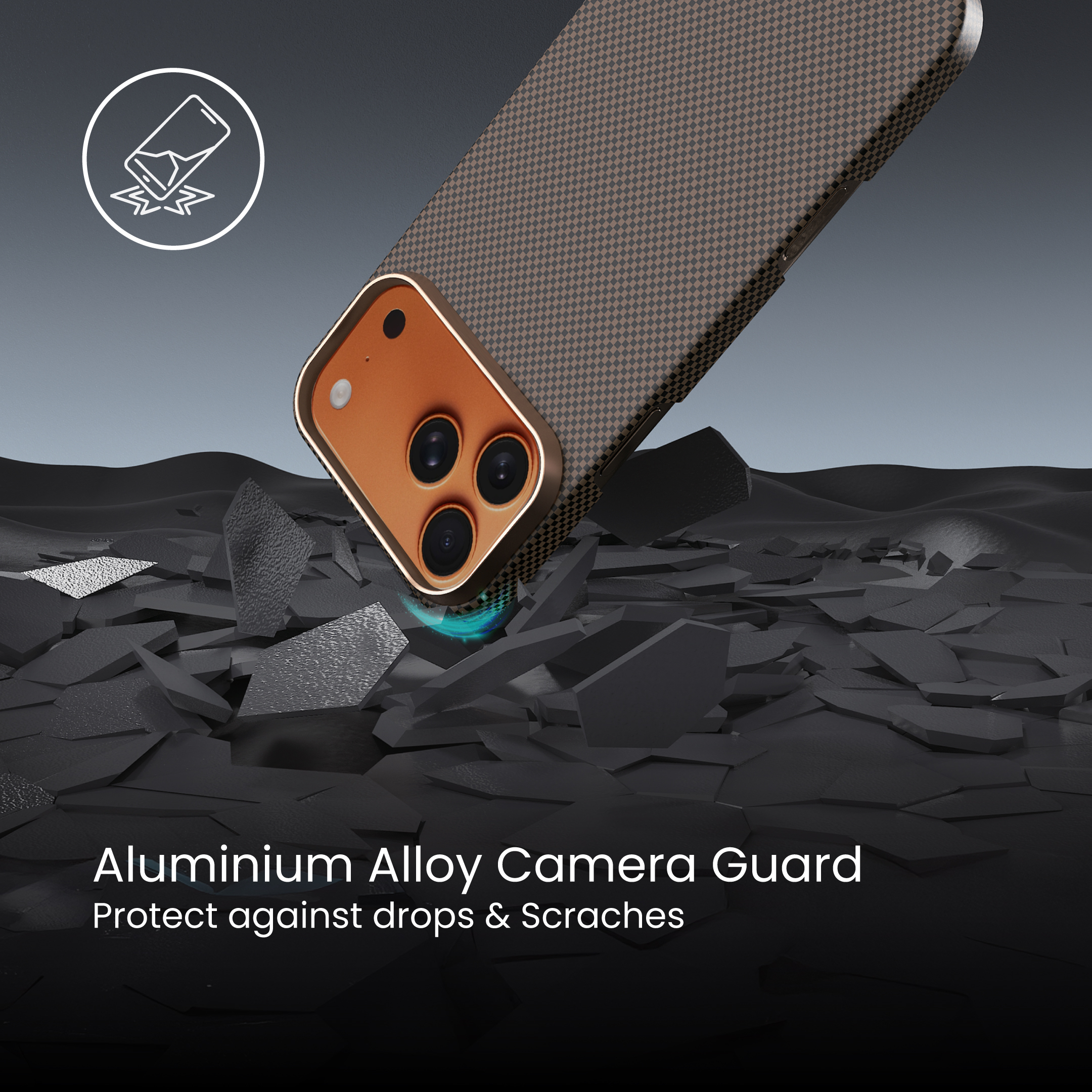 AZTECH Premium Kevlar Case IP 17 Pro Max Black thumbnail 3