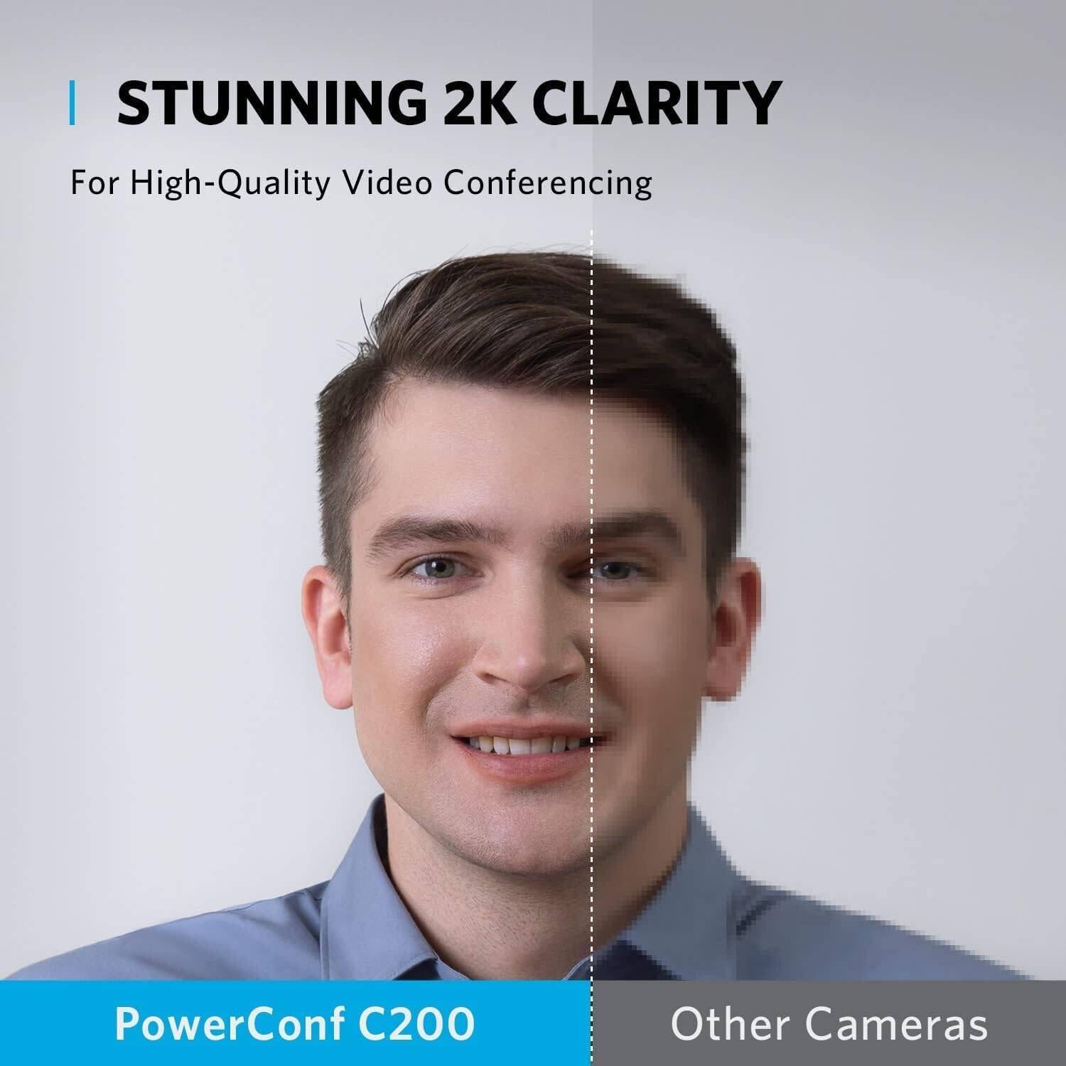 Anker PowerConf C200 2K Mac Webcam, Webcam for Laptop, Computer Camera, with AI-Noise Canceling Microphones, Stereo Mics, Adjustable Field of View, Low-Light Correction, Built-in Privacy Cover | A3369 thumbnail 2
