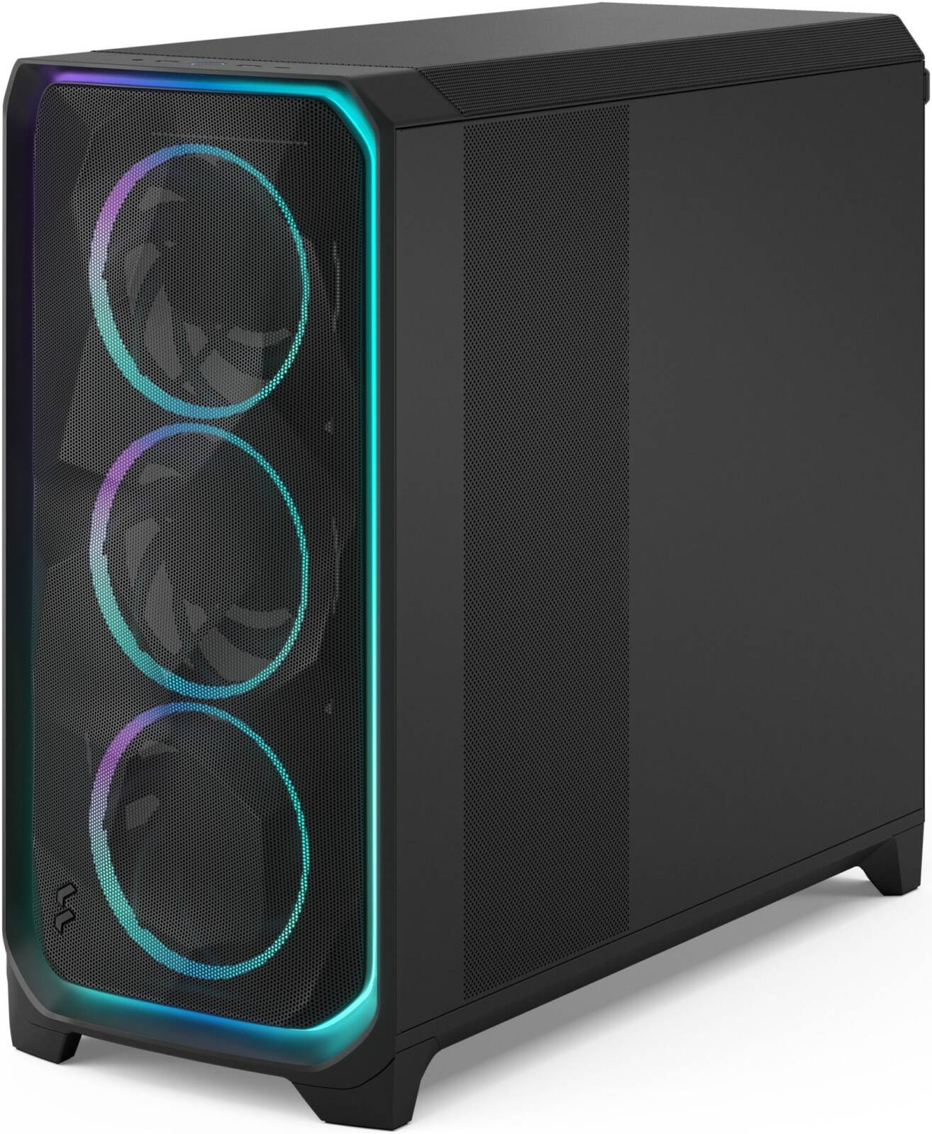 Fractal Design Meshify 3 Ambience Pro RGB ATX Mid Tower Computer Case, 3x Momentum 14 Fans, Up to 360mm Radiator, Cable Organizers, Light Tint Glass Panel, Tempered Glass, Black | FD-C-MES3A-03 thumbnail 4