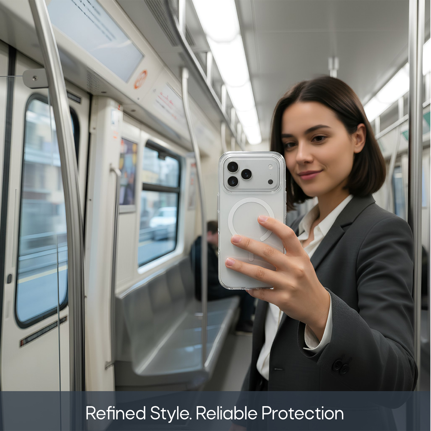 AZTECH Clear Fiber MagSafe Case for iPhone 17 Pro Slim Transparent Protective Cover with Strong Magnetic Lock, Shockproof TPU, Scratch Resistant Back, Camera Protection – Desert Titanium thumbnail 9