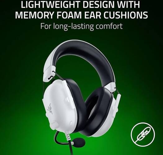 Razer BlackShark V2 X for XBOX Gaming Headphones, 7.1 Surround Sound, 50mm Drivers, 240g Lightweight Build, Noise Cancelling Mic, Hybrid Memory Foam Cushions Comfort, White | RZ04-03241500-R3M1 thumbnail 9