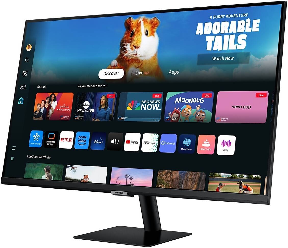 Samsung M5 M50D Smart Monitor, 27" FHD VA Display, 60Hz Refresh Rate, 4ms (GtG) Response Time, Wi-Fi & Bluetooth Connectivity, Built-In Speakers, HDR10, 1B Color Support, Black | LS27DM500EMXUE thumbnail 3