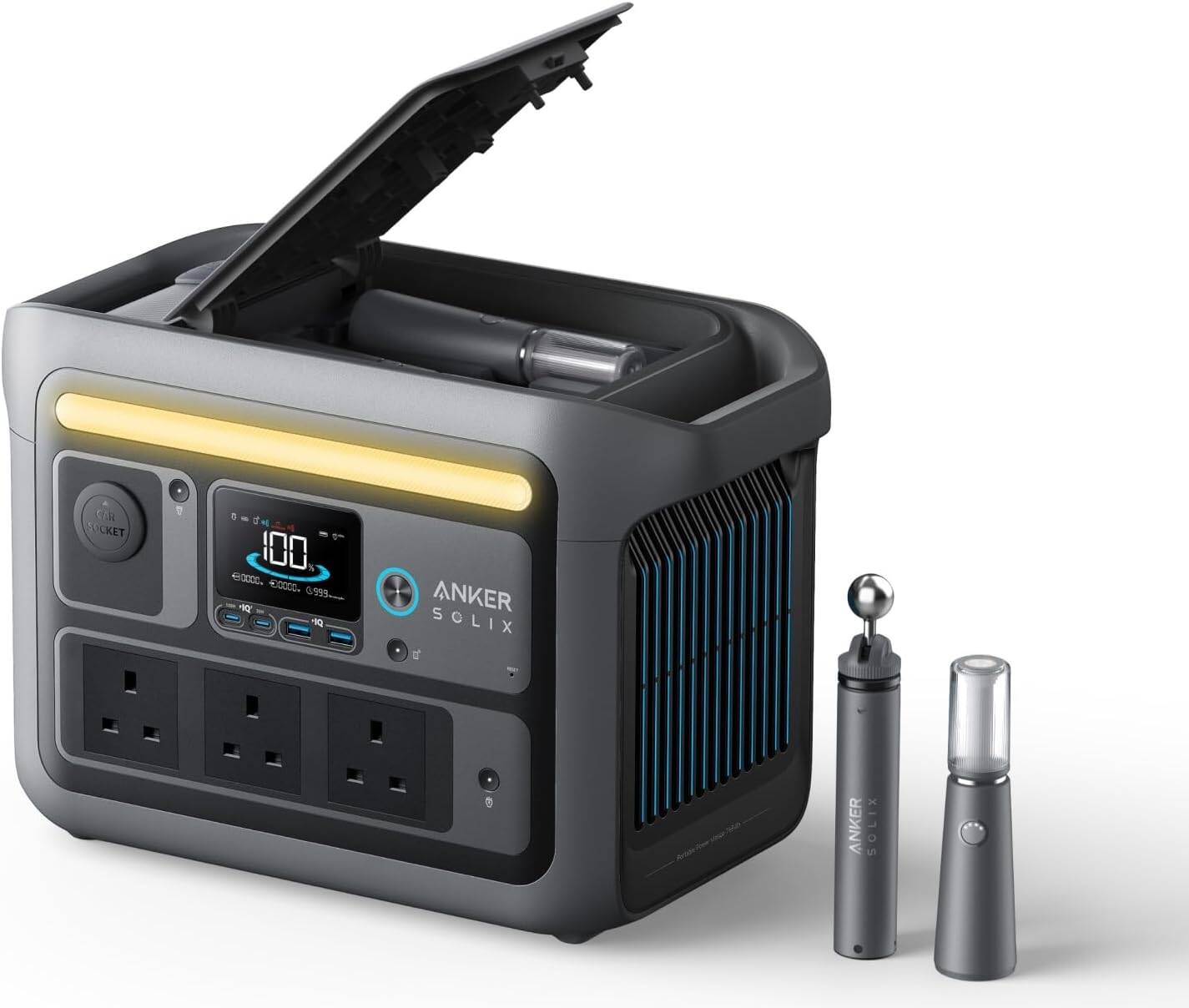 Anker SOLIX C800 Plus Portable Power Station, 1200W (Peak 1600W) Solar Generator with Camping Lights, 768Wh LiFePO4 Battery, Solar Panel Not Included, Power Outages | A17542Z1 - Image 1