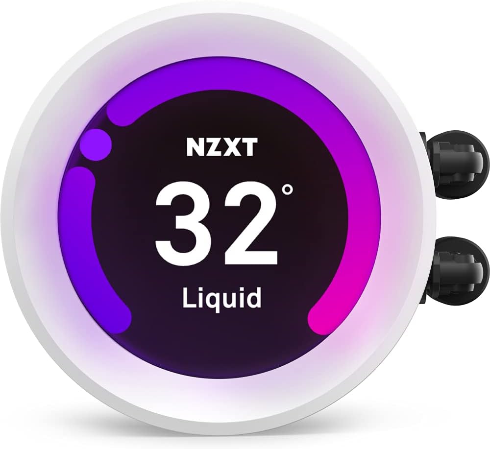 Nzxt Kraken Z63 RGB AIO 280mm Liquid CPU Cooler, With LCD Display, 800 - 2800 RPM Motor Speed, 12V DC, 0.3A Power, 22 - 33 dBA Fan Noise, Fluid Dynamic Bearing, White | RL-KRZ63-RW thumbnail 5