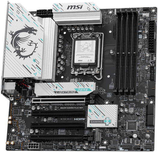 MSI B860M Gaming Plus WiFi LGA 1851 Micro ATX Motherboard, Intel B860 Chipset, 4x DDR5 UDIMM Slots, Up to 256GB Max Memory, 4x PCIe x16 Slots, 3x M.2 Slots, WiFi & BT Connectivity | 911-7E42-003 thumbnail 4