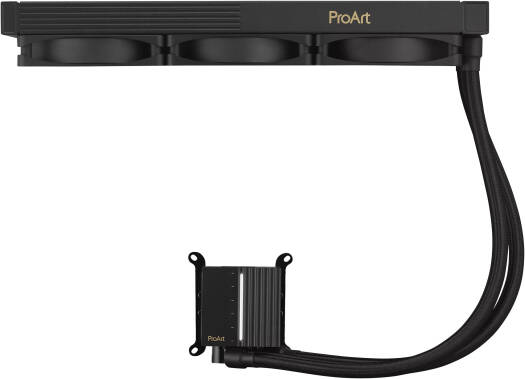 ASUS ProArt LC 360 CPU Liquid Cooler, 360mm Radiator Length, 3x 120mm Alphacool Apex Stealth Metal Fans, 3000 RPM Fan Speed, 68.99 CFM Airflow, Copper CPU Plate, Black | 90RC0120-M0UAY0 thumbnail 4