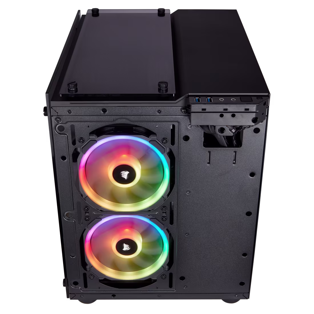 Corsair 280X Crystal RGB Tempered Glass Micro ATX PC Case, Black | CC-9011135-WW thumbnail 7